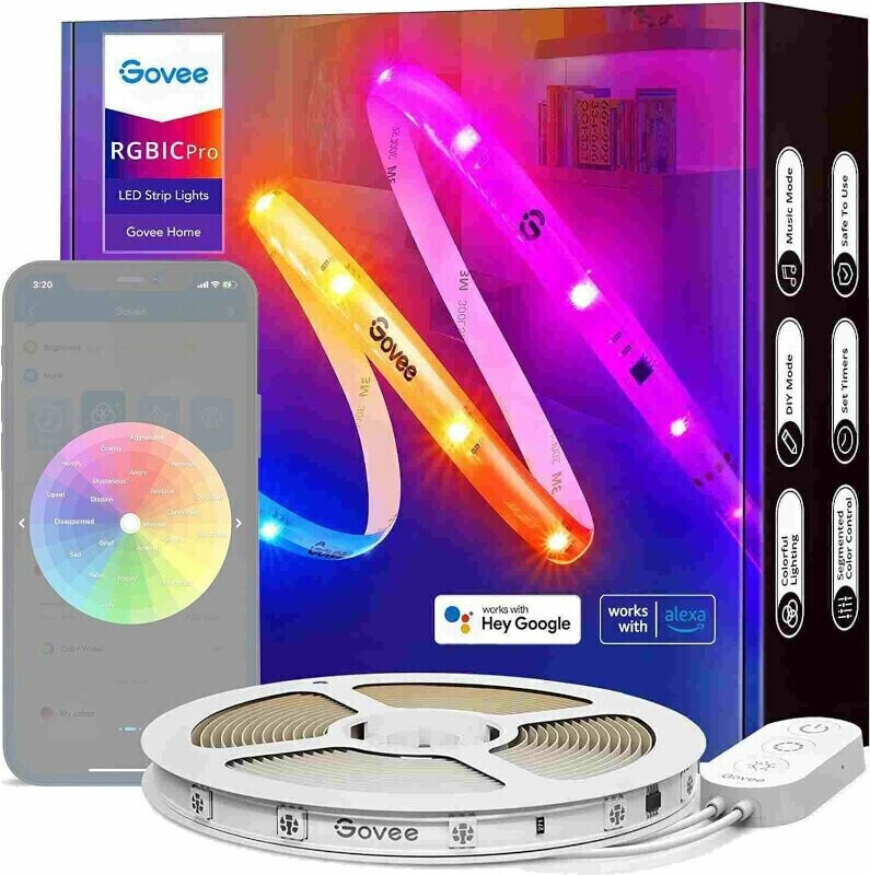 Govee Govee RGBIC Wi-Fi + Bluetooth LED-Leuchtstreifen mit  Schutzbeschichtung 10m (H619C) ab 65,90 €