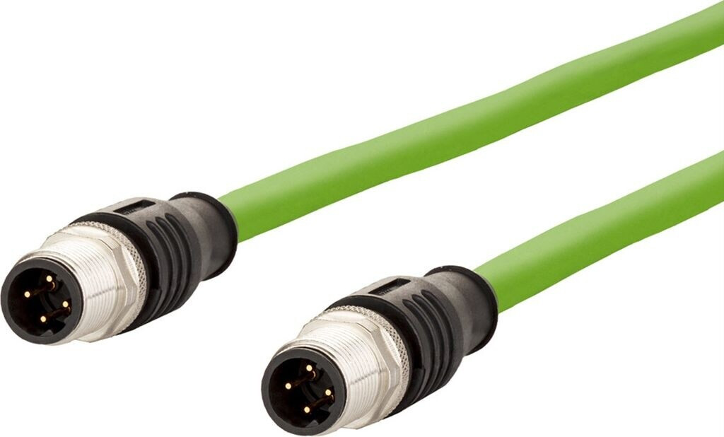 Metz Connect Verbindungsleitung M12 AWG 22 Cat 5e 1m grün