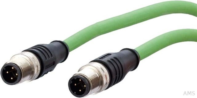 Metz Connect M12 AWG 22 Cat 5e 1m Green