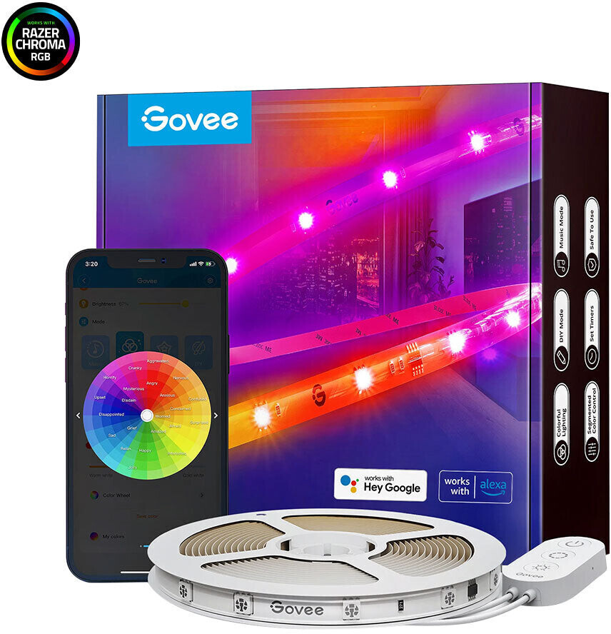 Govee Govee RGBIC Wi-Fi + Bluetooth LED-Leuchtstreifen mit
