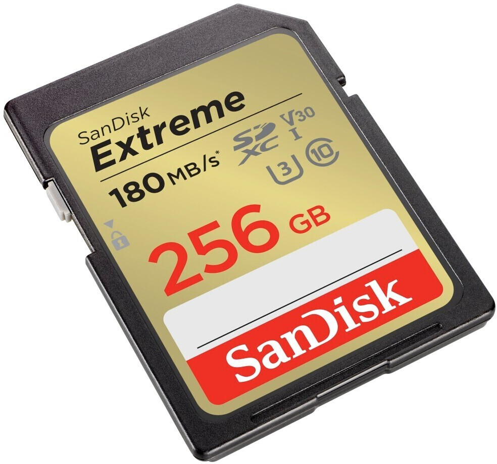 SanDisk Extreme SDXC 180MB/s U3 V30 256GB ab 32,49 €