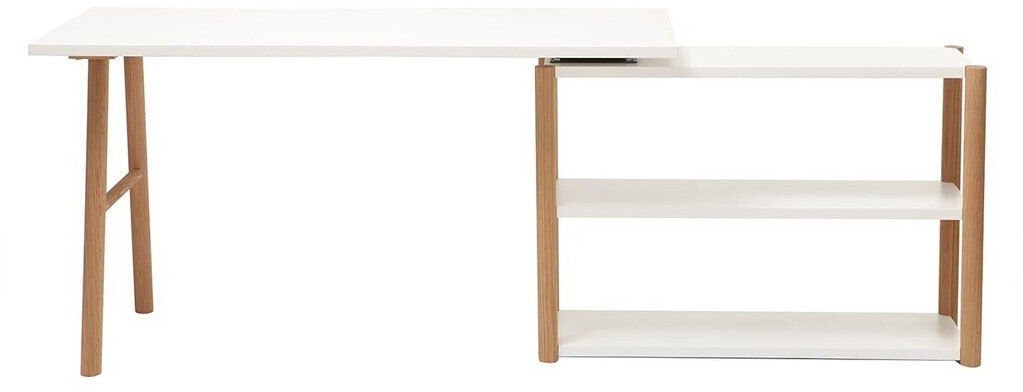 Miliboo Bureau pivotant Gilda blanc/chêne