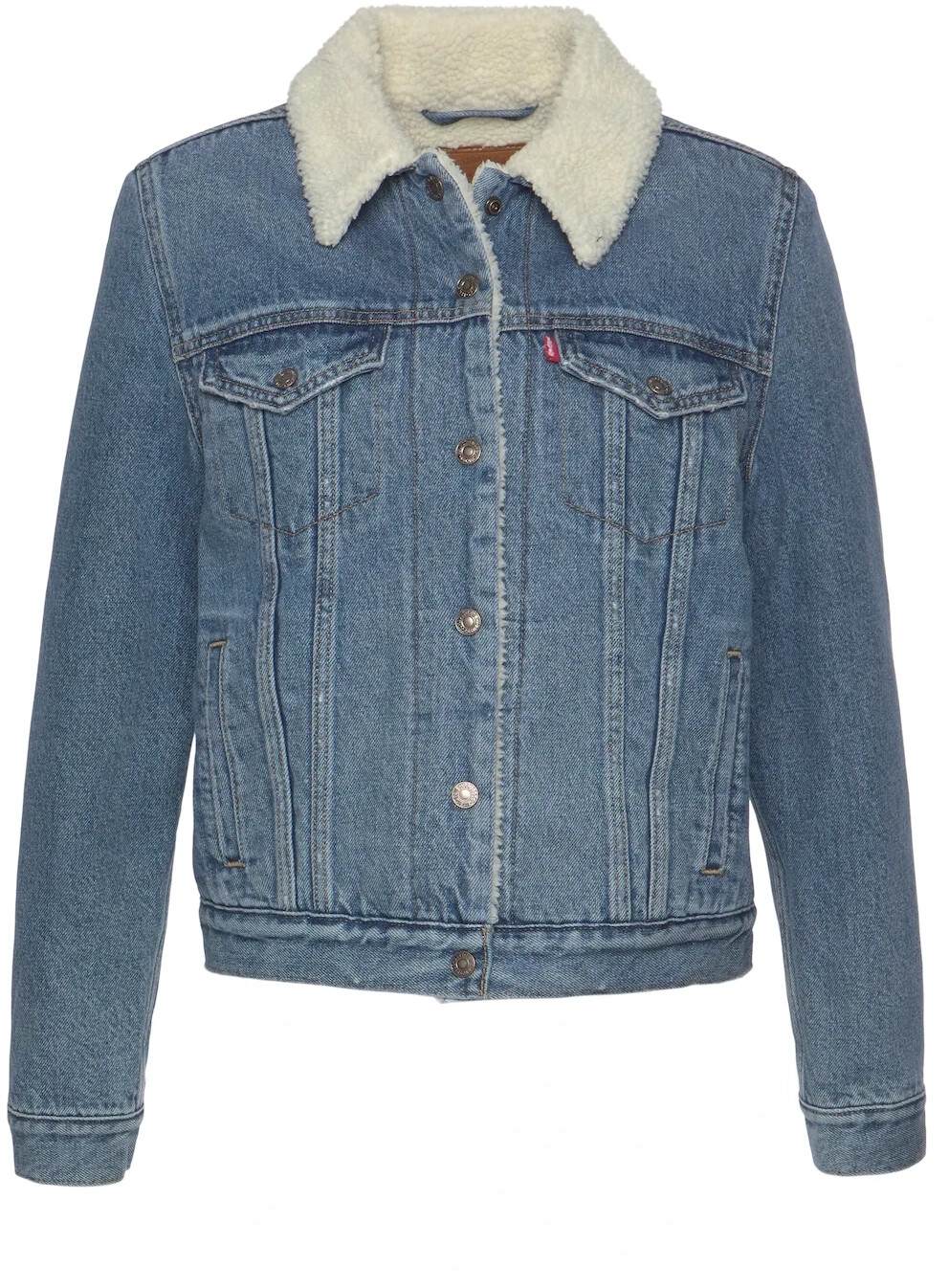 Levi s Women Original Sherpa Trucker indigo worn in au meilleur prix sur idealo