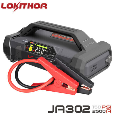 LOKITHOR JA302 Starthilfe mit Powerbank und Kompressor 2500 Ampere