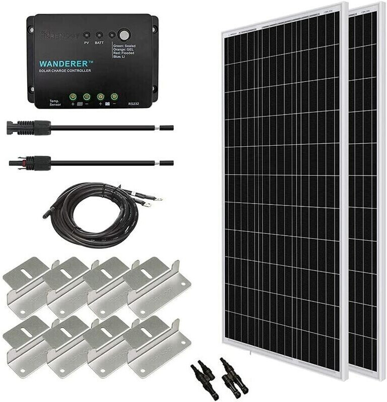 Renogy Solaranlage 200W Basic-Starter Bausatz (RNG-KIT-STARTER200D-WND30)  ab 262,17 €
