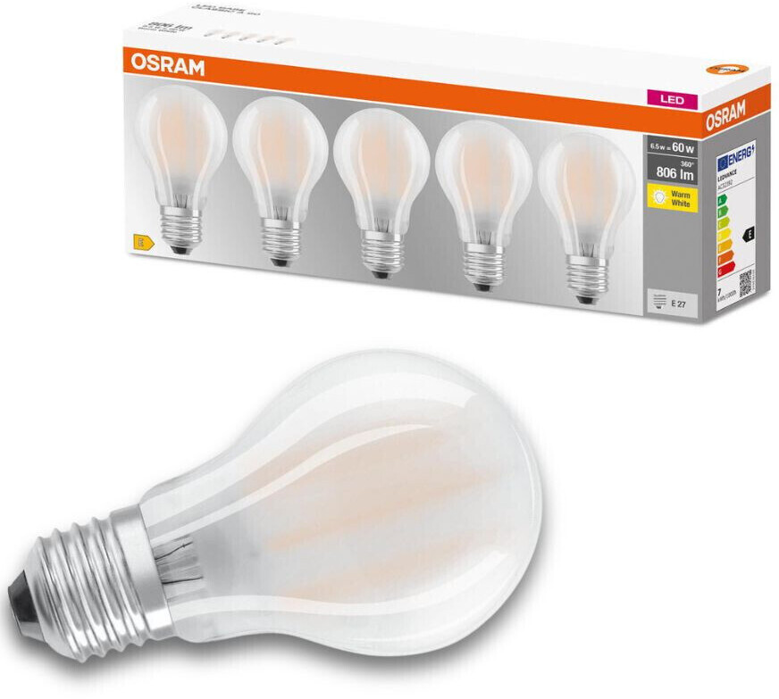 Ampoule LED Ledvance Standard E27 60W Lumière Chaude Givrée