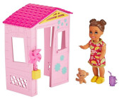 Barbie Set with small toddler doll & pink playhouse (GRP15)