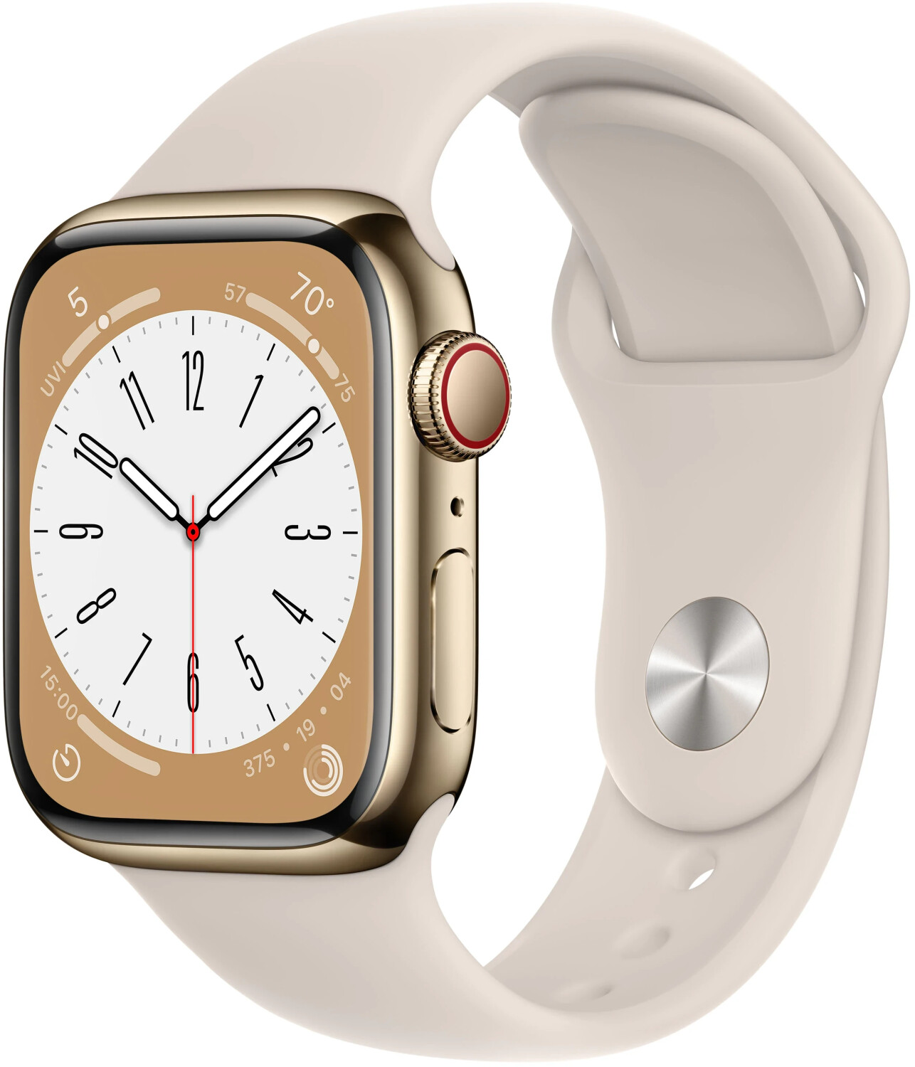 Apple Watch Series 8 4G 41mm Edelstahl Gold Sportarmband Polarstern ab  589,95 € (Februar 2024 Preise) | Preisvergleich bei