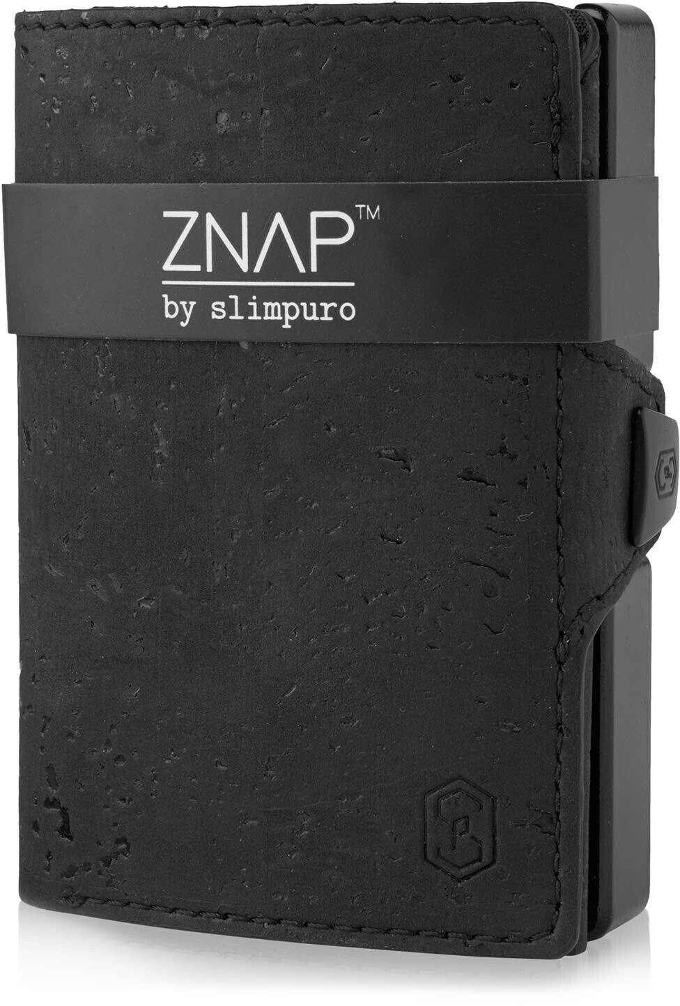 slimpuro Znap Slim Wallet 8/12 Cards cork leather black