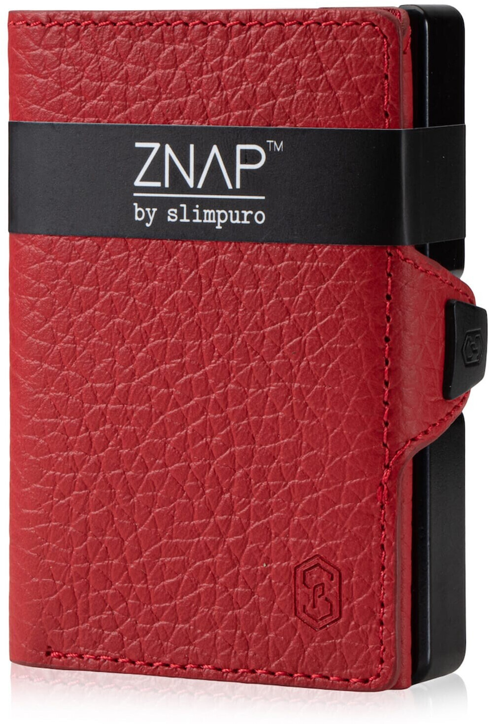 slimpuro Znap Slim Wallet 8/12 Cards grained leather red