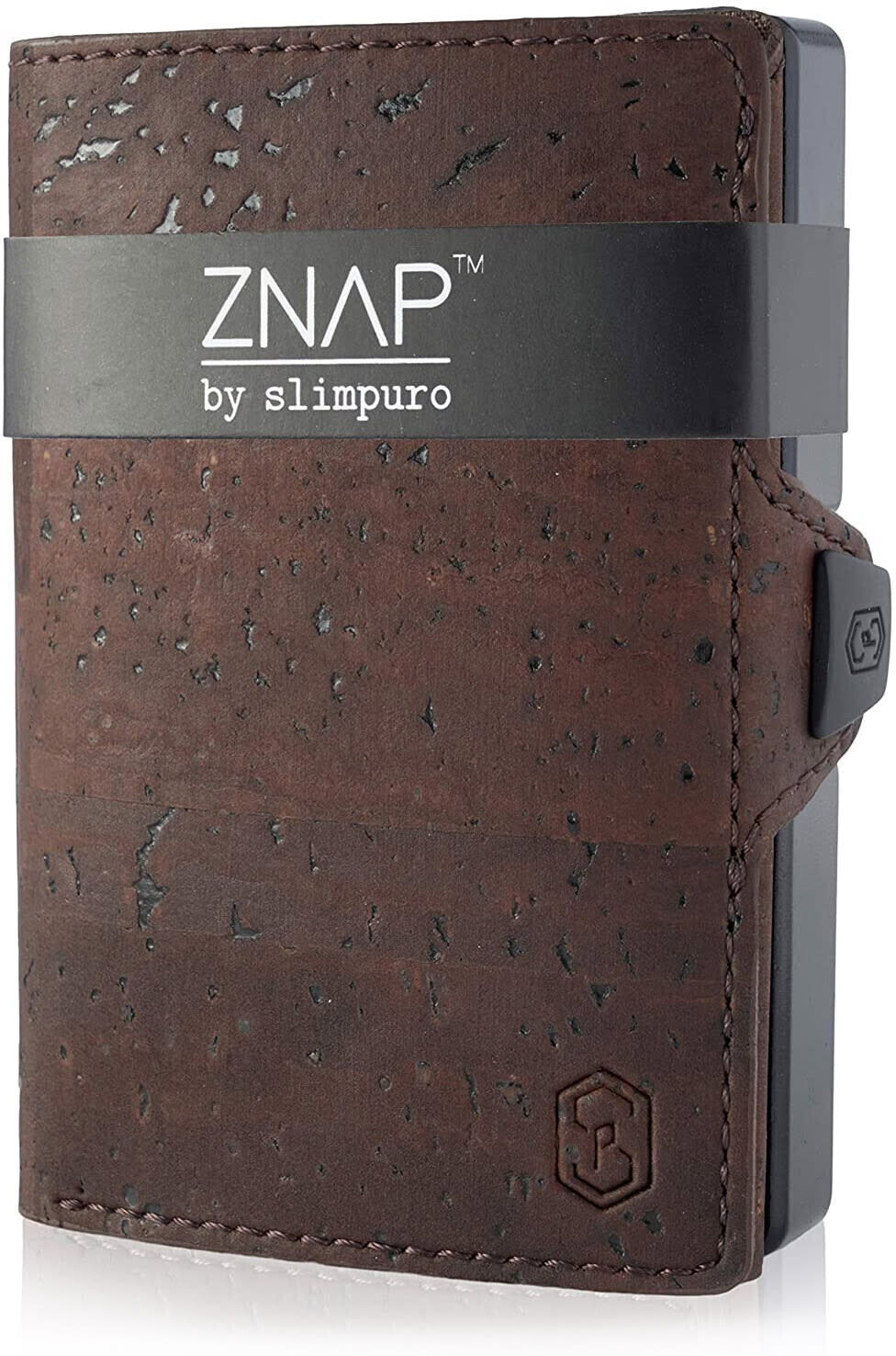 slimpuro Znap Slim Wallet 8/12 Cards cork leather brown