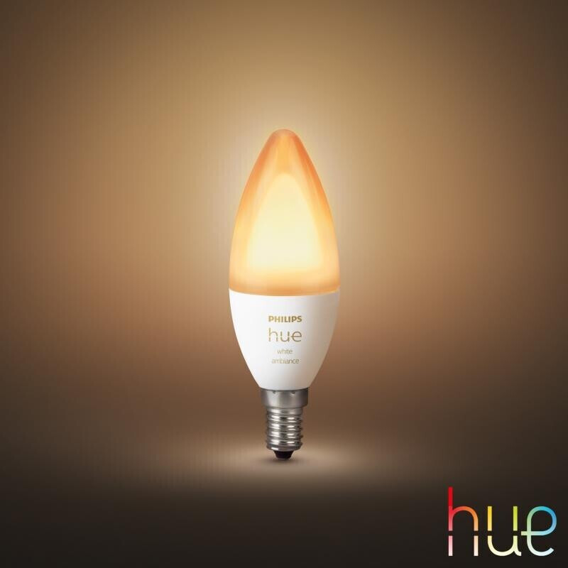 Philips Hue White Ambiance Bombilla LED Inteligente B39 E14 4W Luz Blanca  Cálida a Fría, PcComponen