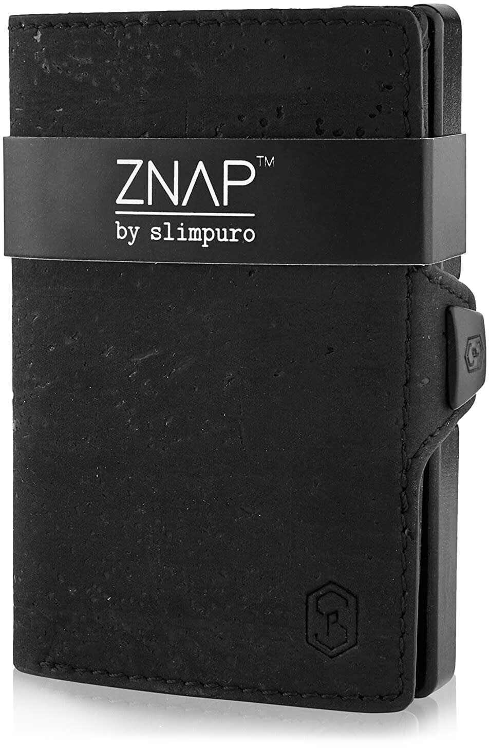 slimpuro Znap Slim Wallet 4/8 Cards cork leather black