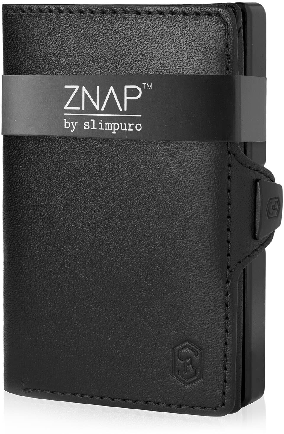 slimpuro Znap Slim Wallet 4/8 Cards smooth leather black