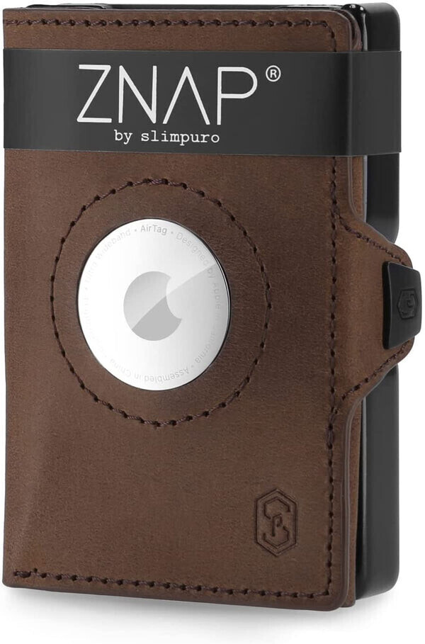 slimpuro Znap AirTag Wallet 8/12 Cards brown