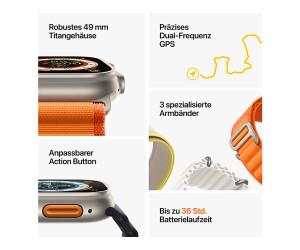 Buy Apple Watch Ultra Titanium Orange Alpine Loop Small from 699.00 Today Best Deals on idealo