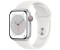 Apple Watch Series 8 4G 41mm Aluminium silber Sportarmband Weiß