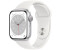 Apple Watch Series 8 GPS 41mm Aluminium silber Sportarmband weiß