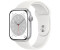 Apple Watch Series 8 GPS 45mm Aluminium silber Sportarmband weiß