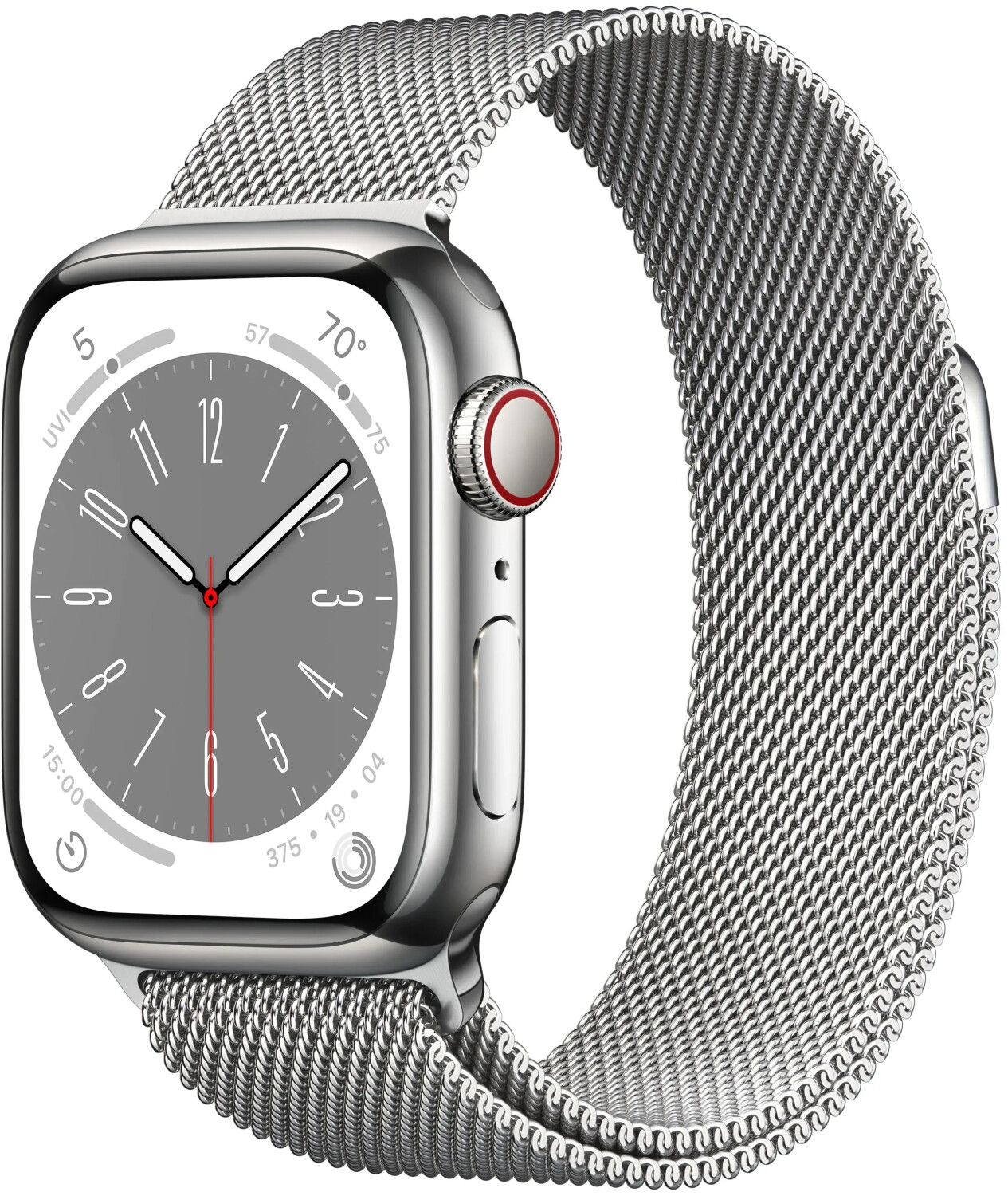 Apple Watch Series 8 4G 41 mm acero inoxidable plateado milanese loop plateada desde 850 50 Compara precios en idealo