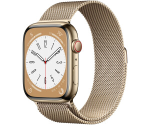 Soldes Apple Watch Series 8 4G 45mm acier inoxydable or bracelet milanais  or 2024 au meilleur prix sur