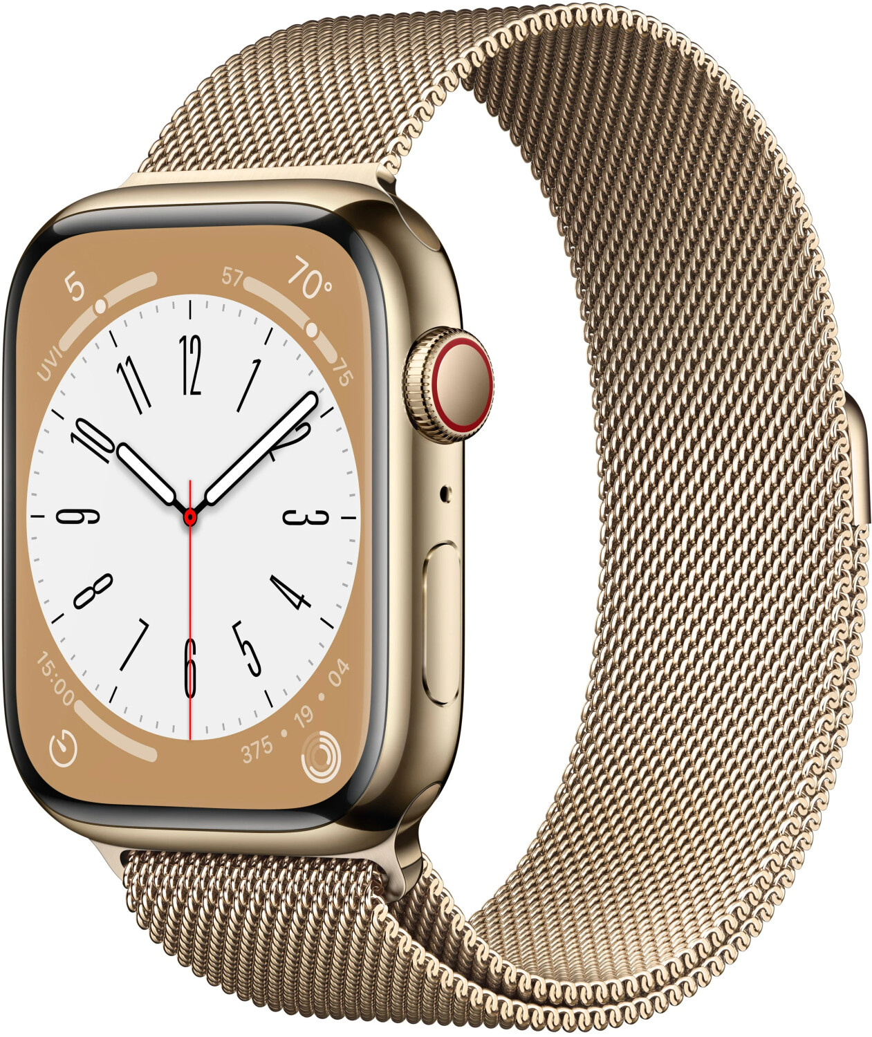Soldes Apple Watch Series 8 4G 45mm acier inoxydable or bracelet milanais  or 2024 au meilleur prix sur