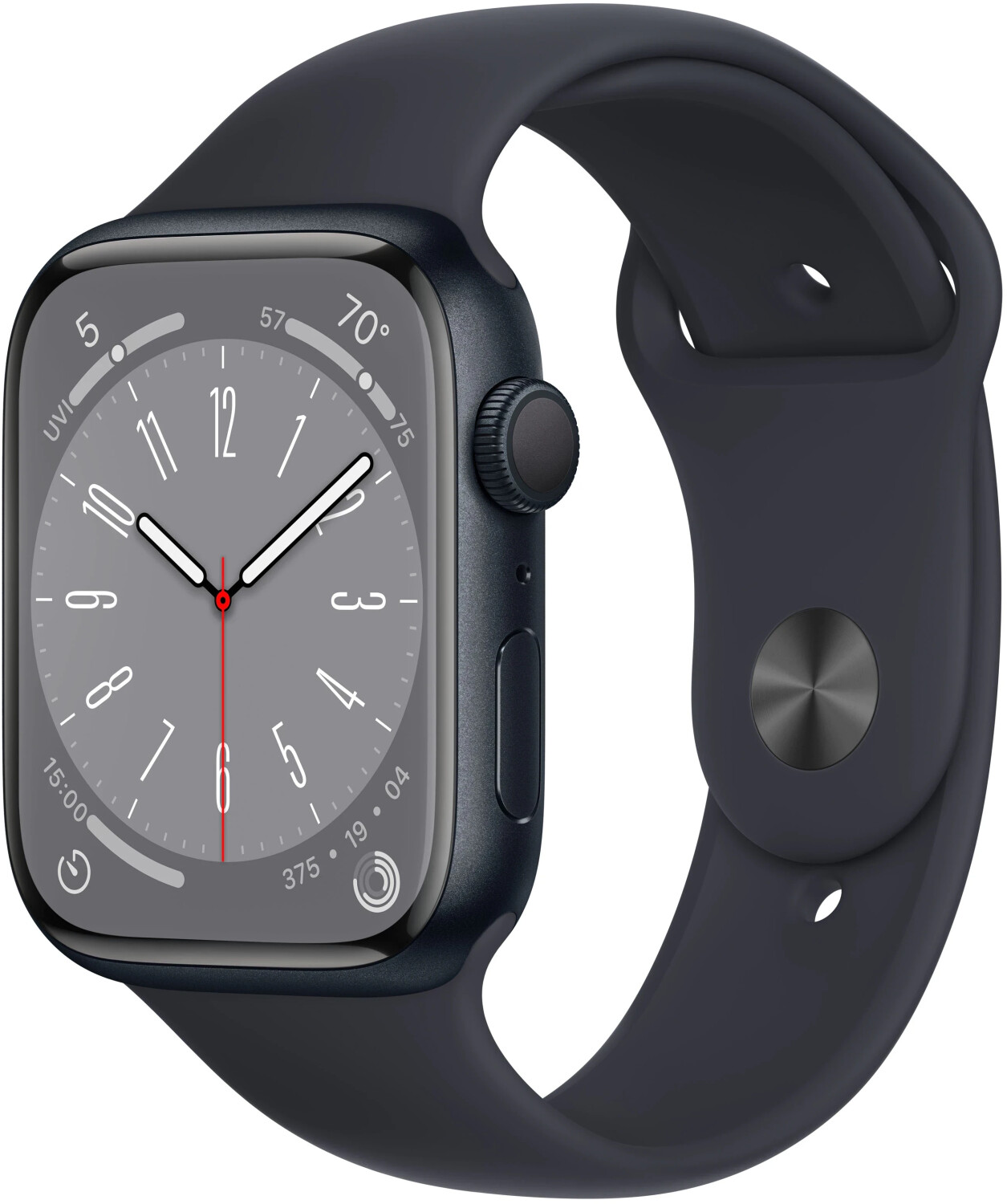 Apple Watch Series 8 GPS 45mm Aluminium Mitternacht Sportarmband 