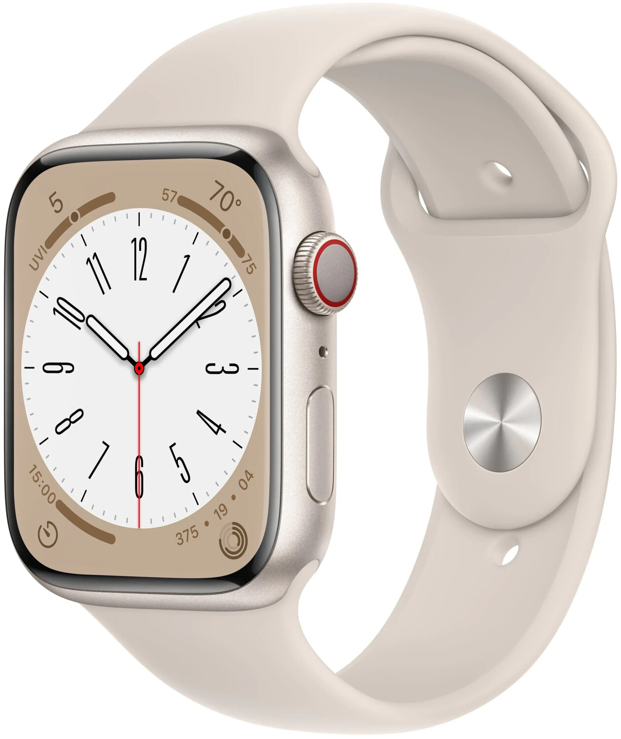Apple Watch Series 8 4G 45mm aluminium lumière stellaire bracelet lumière stellaire