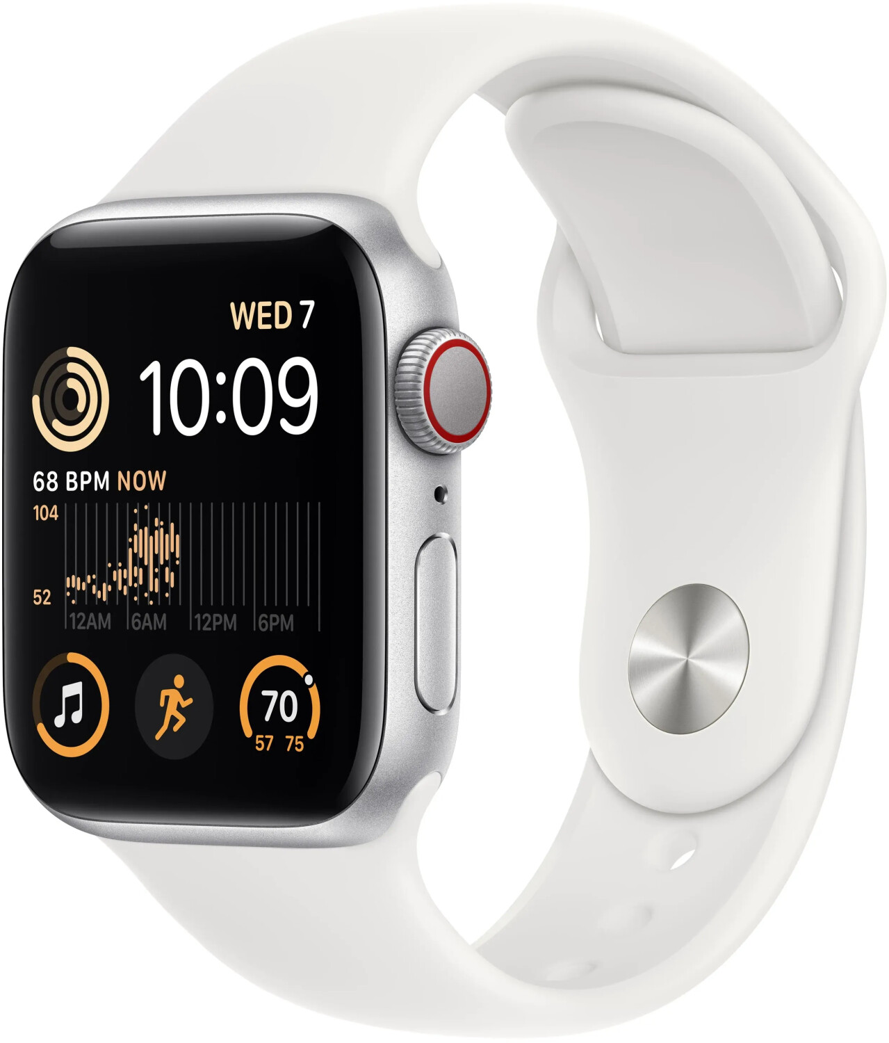 Apple Watch SE 2022 4G 40mm argent bracelet blanc