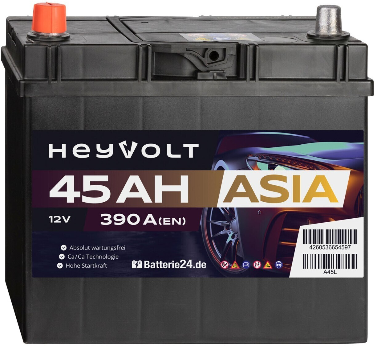 Winter Asia Autobatterien 45Ah 12V Pluspol Links, 50,90 €