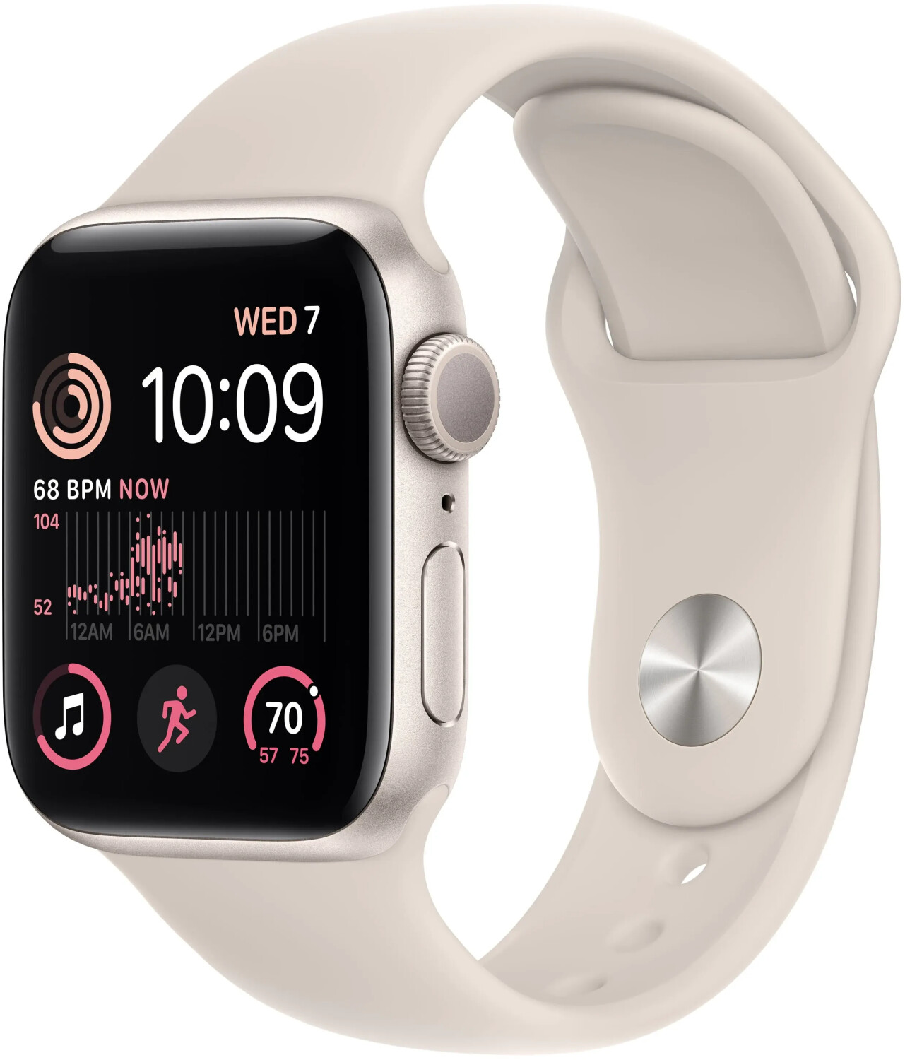 Apple Watch SE 2022 GPS 40mm lumière stellaire