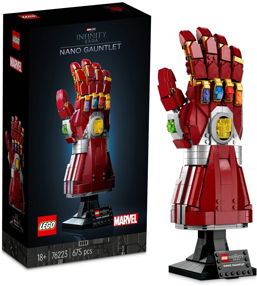 Lego 76223 marvel guanto dell infinito di iron man, idea regalo per adulti,  uom