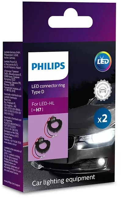 Adaptateur ampoules led H7 Philips type E - Équipement auto