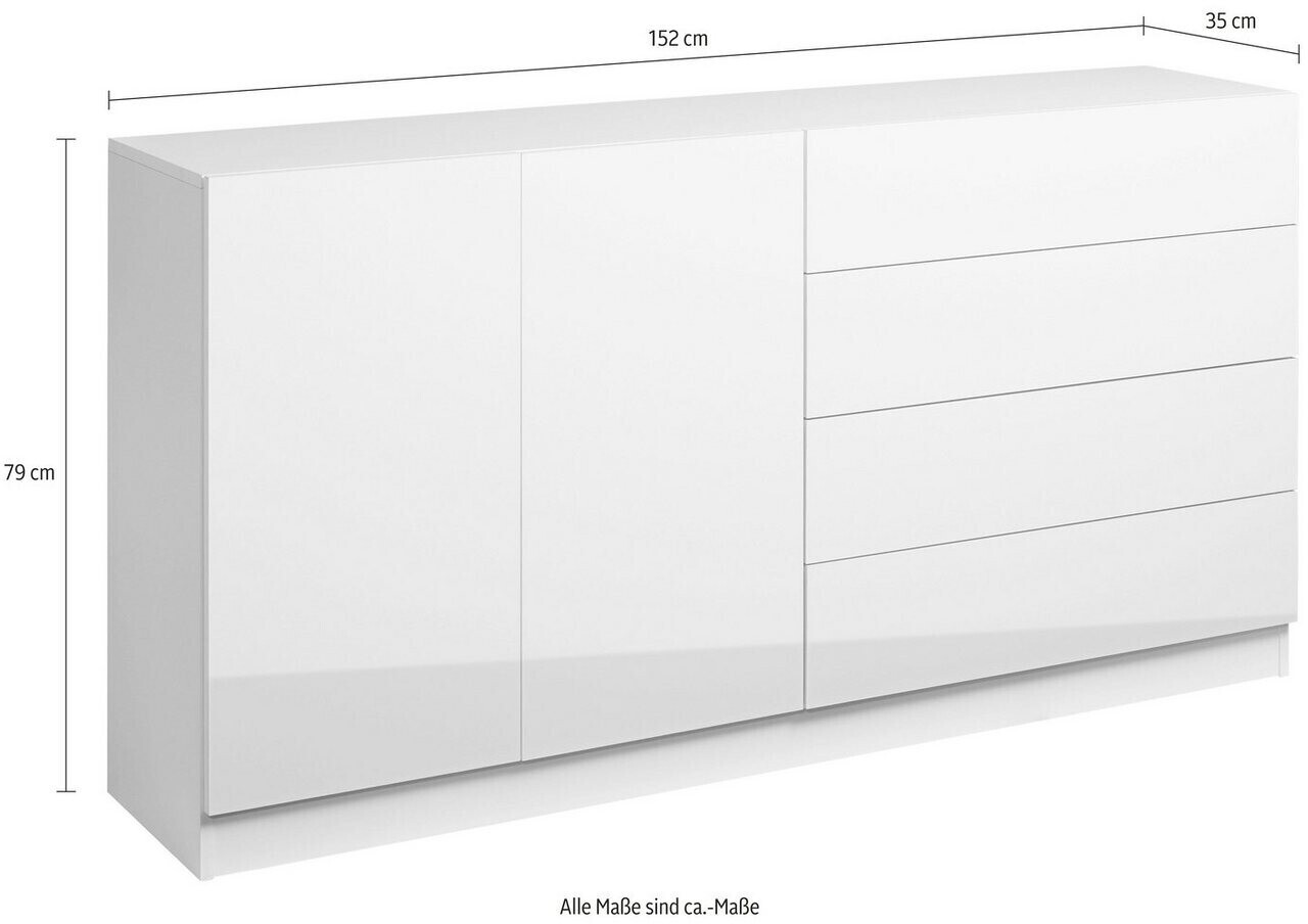glossy 197,45 ab bei | € Sidebaord Preisvergleich 152x79cm Borchardt-Möbel white Vaasa