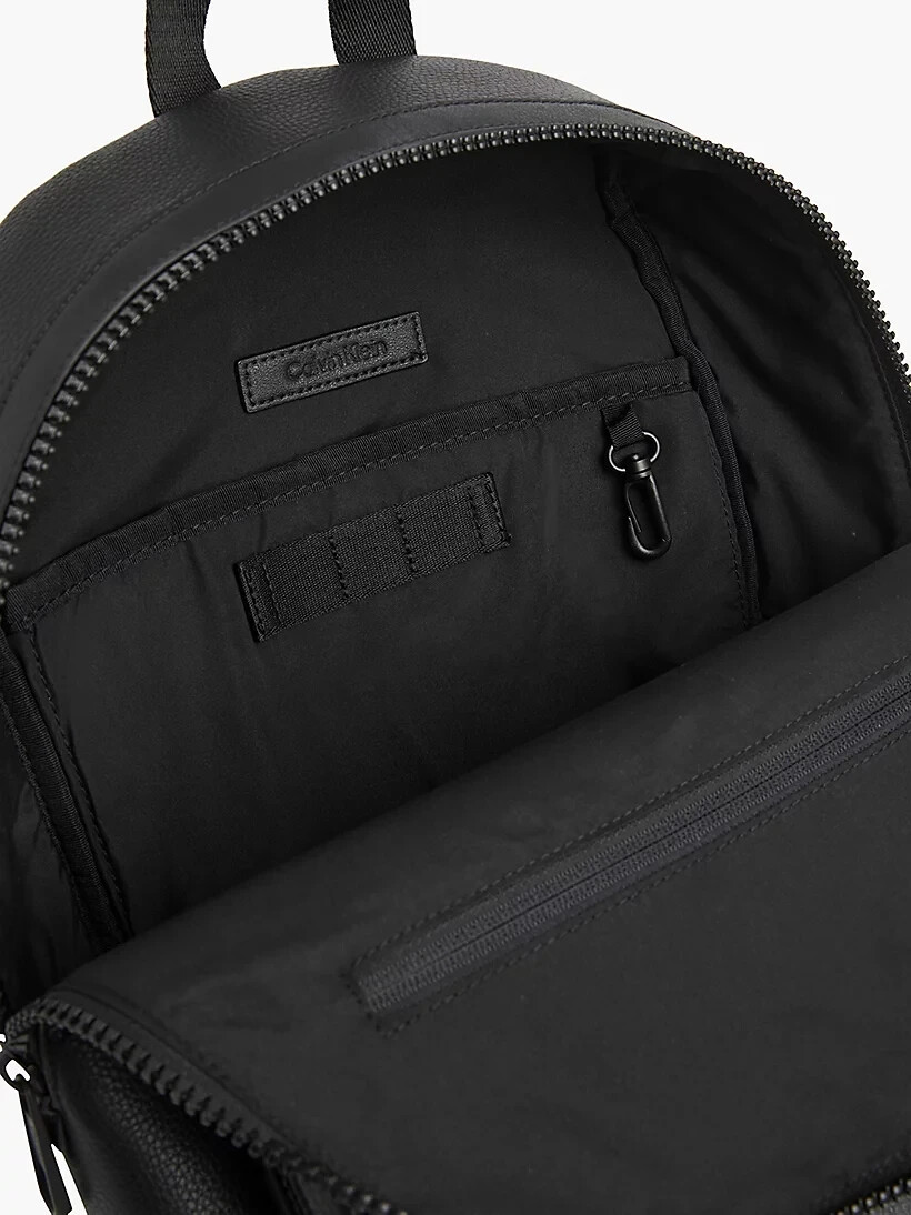 Calvin klein backpack leather black best sale
