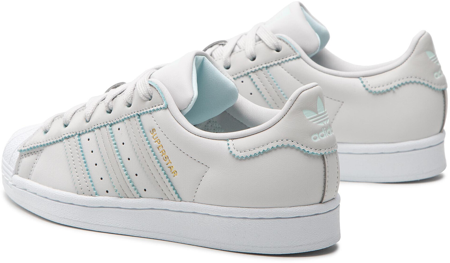 Buy Adidas Superstar Women grey one almost blue gold metallic from