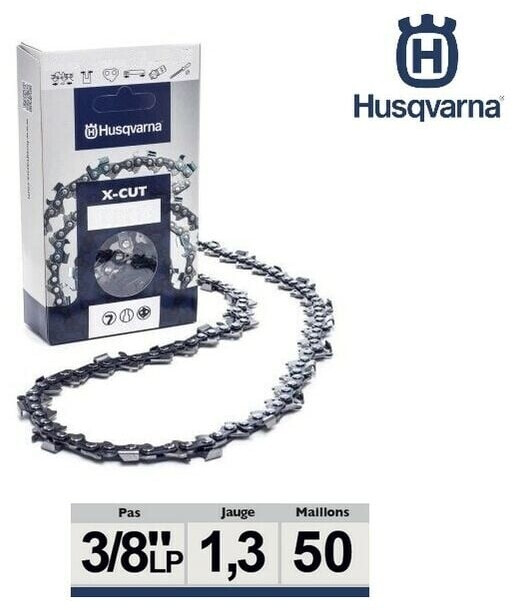 Catena Per Motosega Husqvarna X-Cut S93G | 3/8 Mini .050 52DL, 35,5 Cm, Confezione Da 3