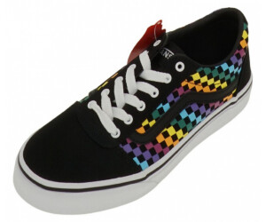 Kids rainbow checkerboard vans best sale