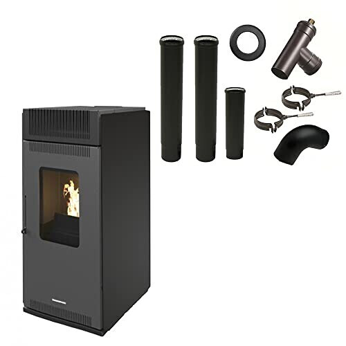 Sannover Air Anita 10 kW noir + Kit Raccordement Fumisterie
