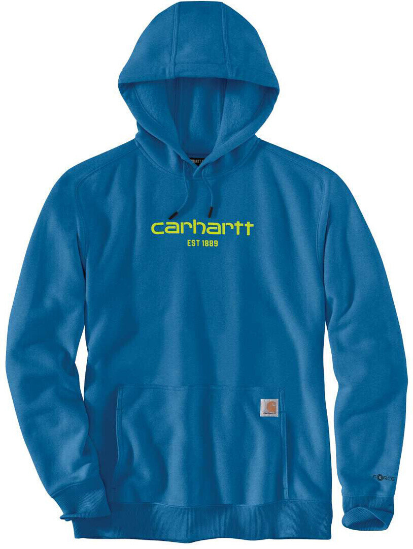 Carhartt Men's Lightweight Logo Relaxed Fit Graphic Hoodie marine blue