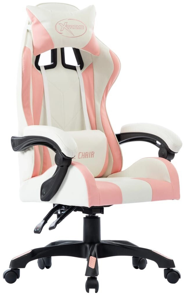 vidaXL Fauteuil gamer en cuir synthétique (287976-287985) rose/blanc (287984)