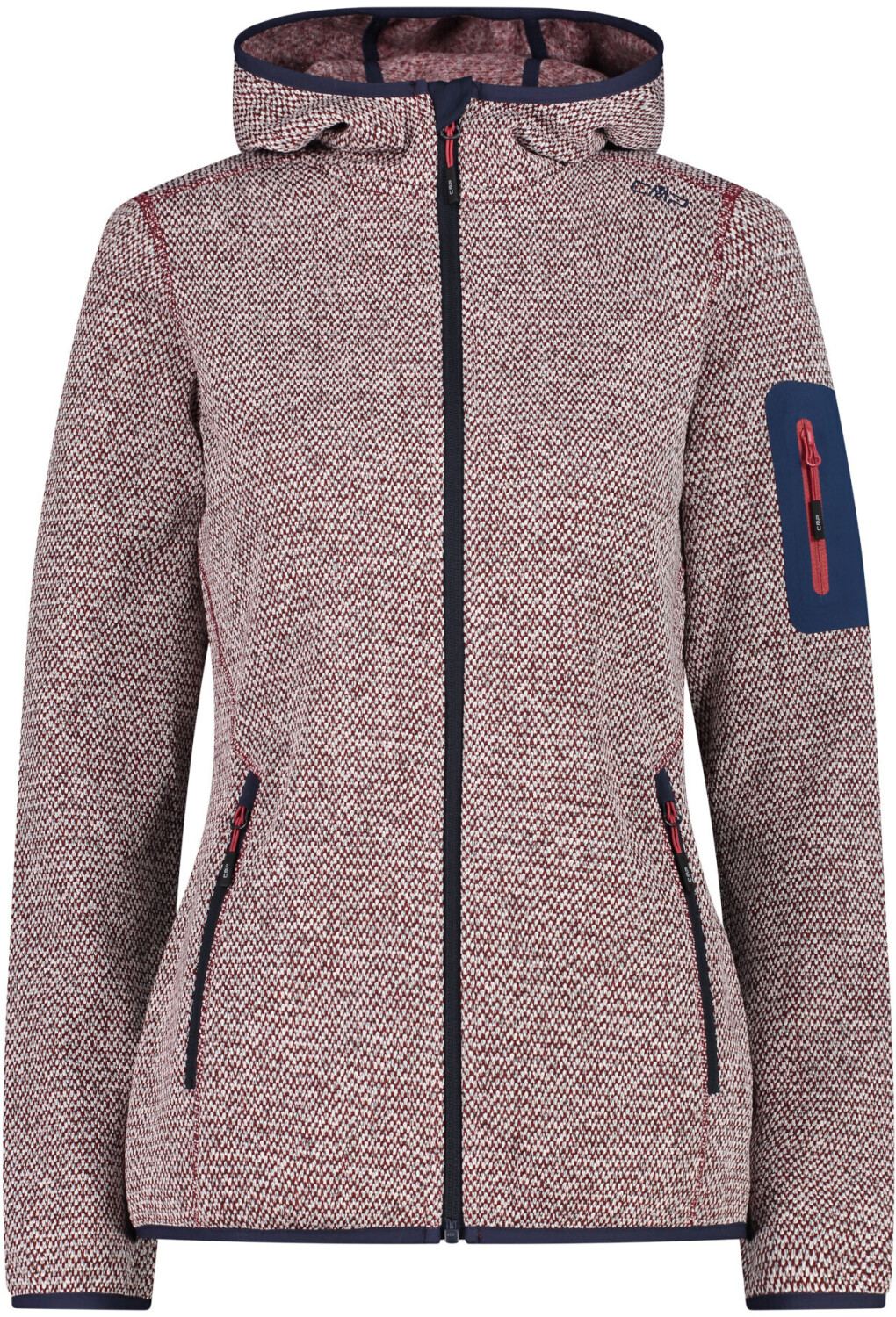 CMP Woman Fleece Jacket Fix Hood (3H19826) red wine/bianco