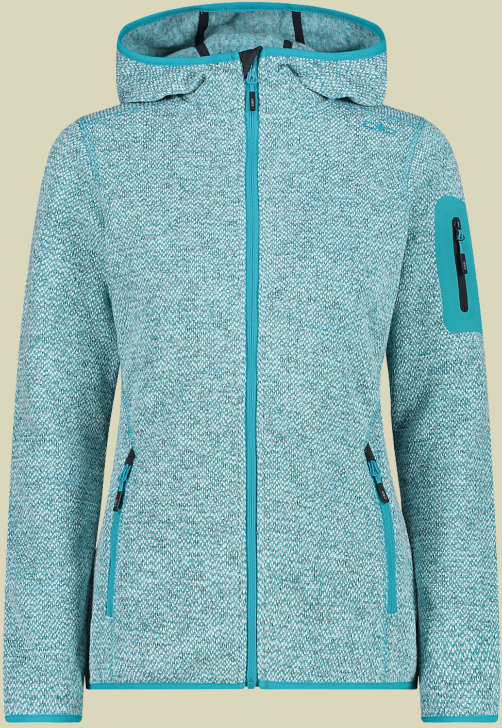 CMP Woman Fleece Jacket Fix Hood (3H19826) lagoon/bianco