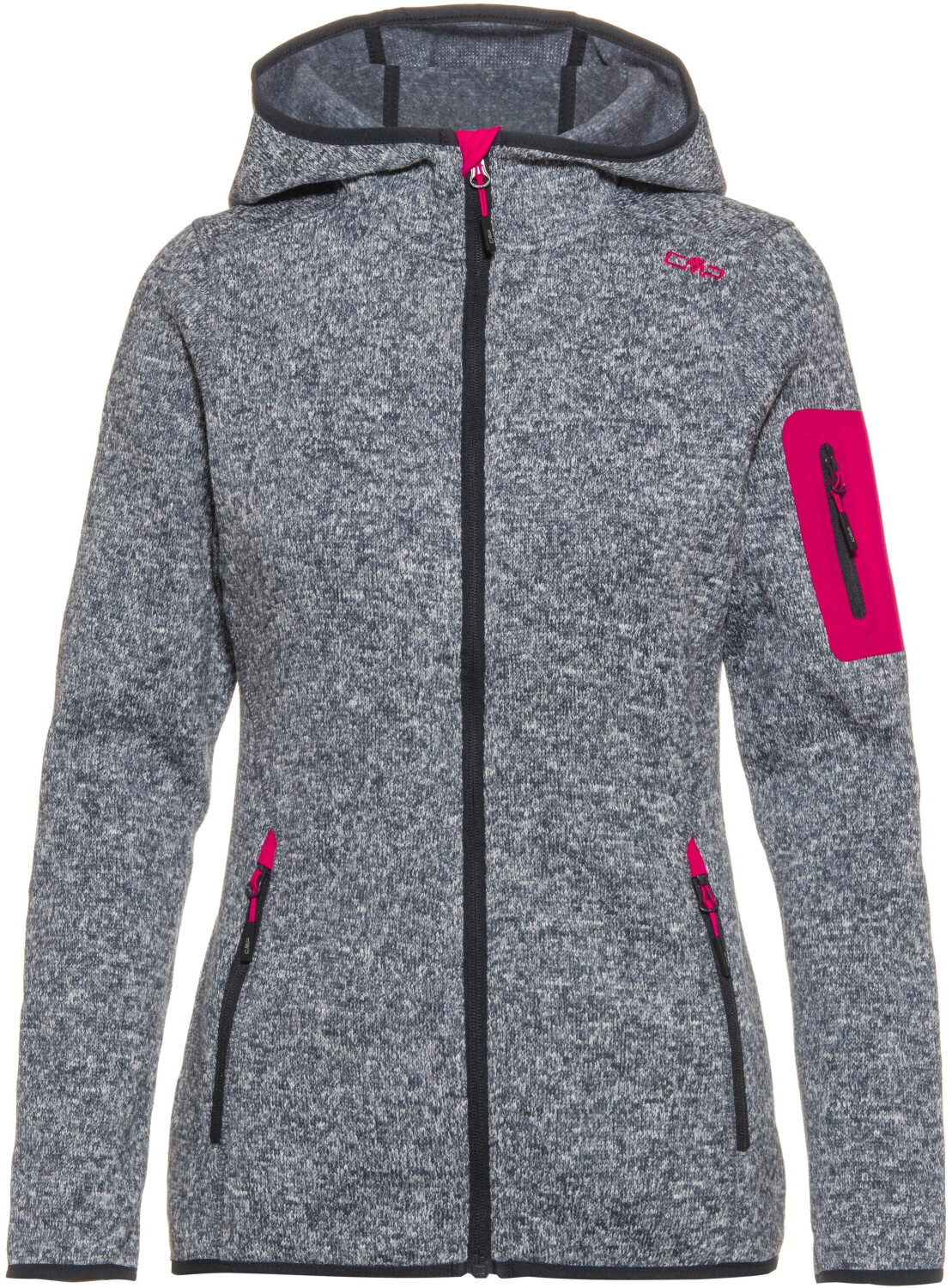 CMP Woman Fleece Jacket Fix Hood (3H19826) titanio/bianco/fucsia