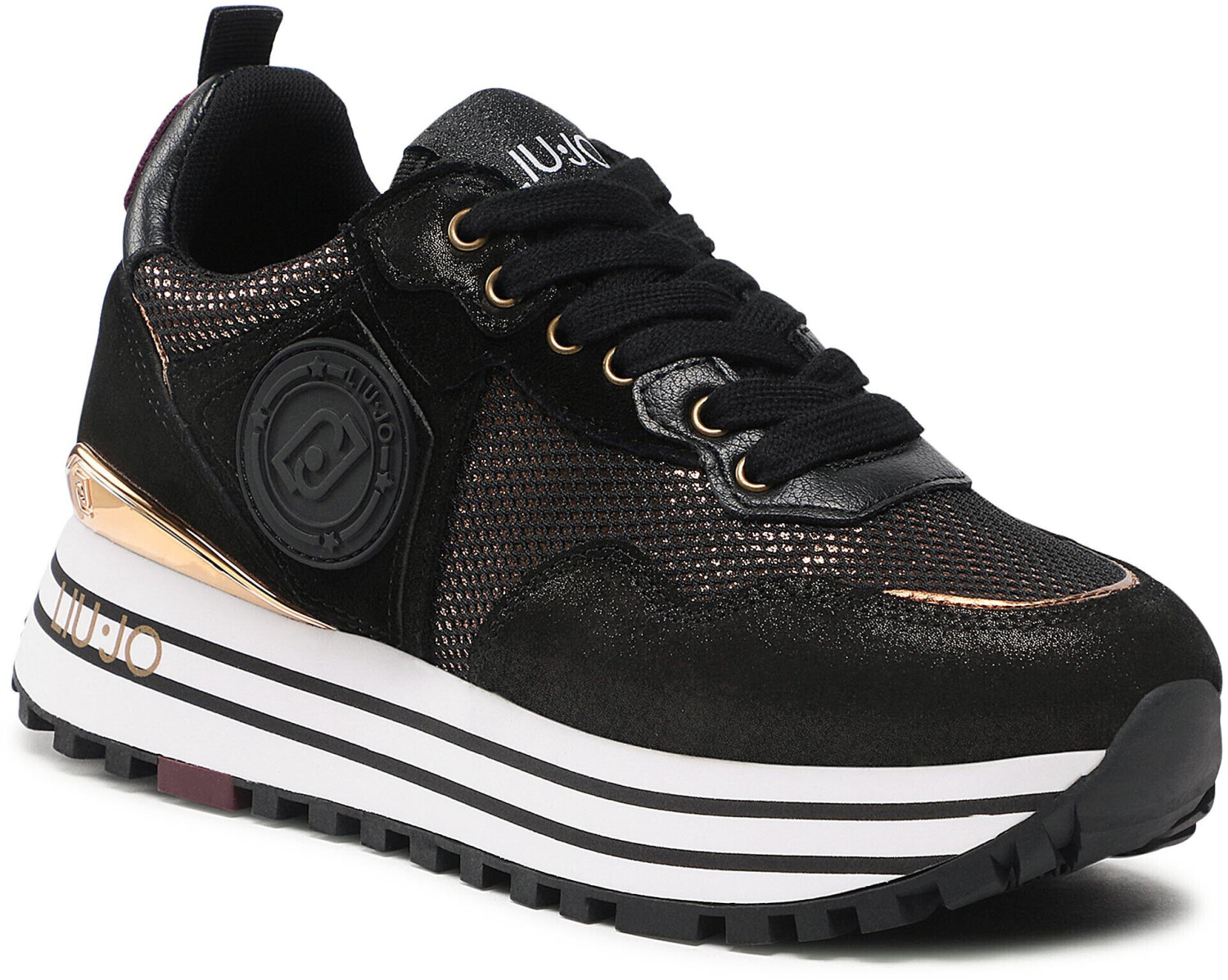 LIU Jo Metallic Mesh Platform Sneakers black