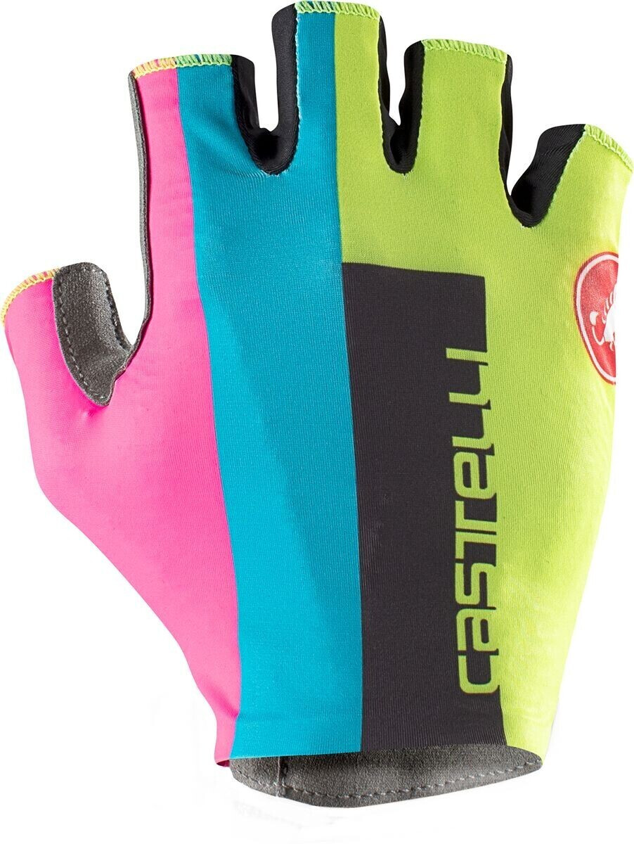 Photos - Cycling Gloves Castelli Competizione 2 gloves electric lime/balck-blue-magen 