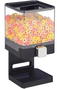 Relaxdays Muesli dispenser 10026492 black, single, plastic, 3.5 litres