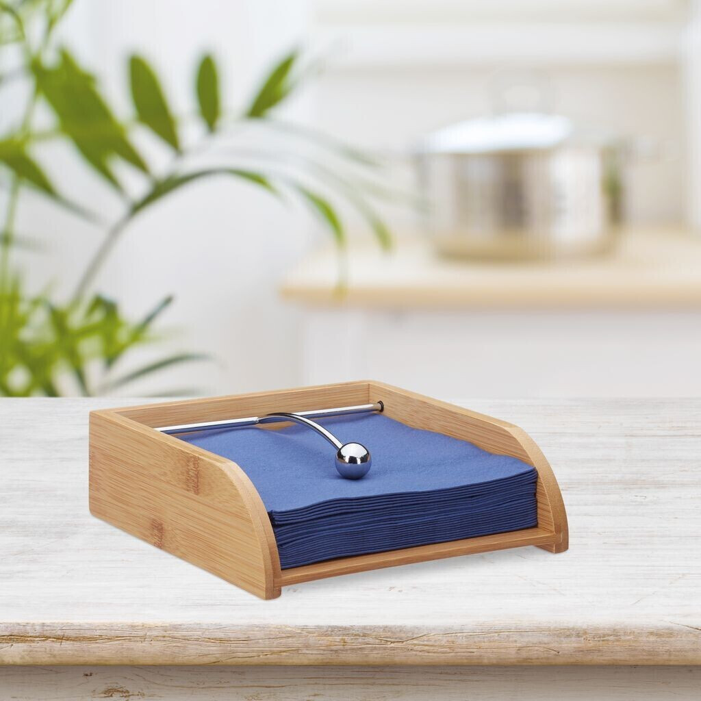 Relaxdays Napkin holder 10024199, wood, with weight, 19 x 19 x 6cm