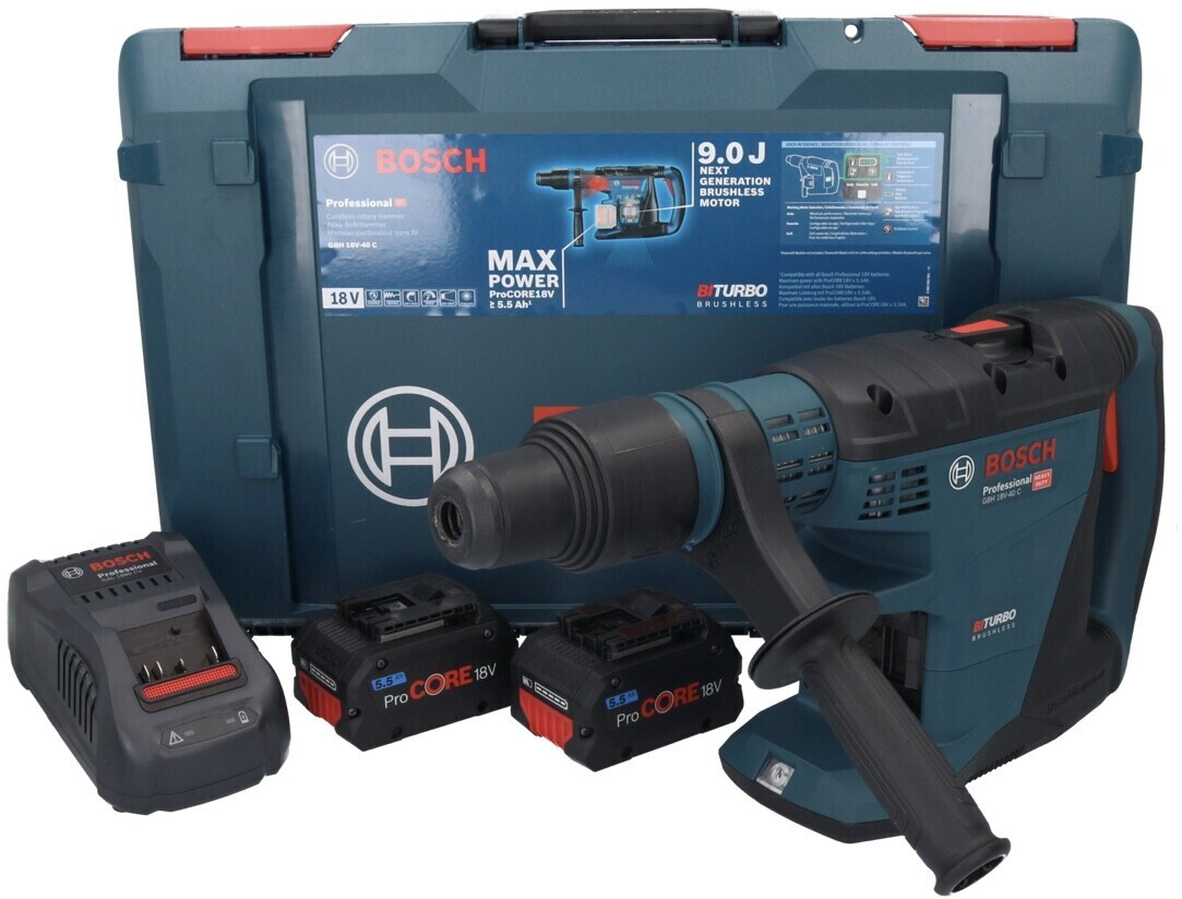 Bosch GBH 18V-40 C (avec 2 batteries 5,5Ah ProCore et coffret XL)