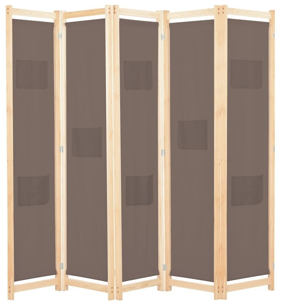 vidaXL Cloison de séparation 5 panneaux 200 x 170 x 4 cm marron